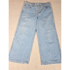 Levi's Jeans Womens 32x27 Button Fly Mile High Cropped Wide Leg Denim Light Wash